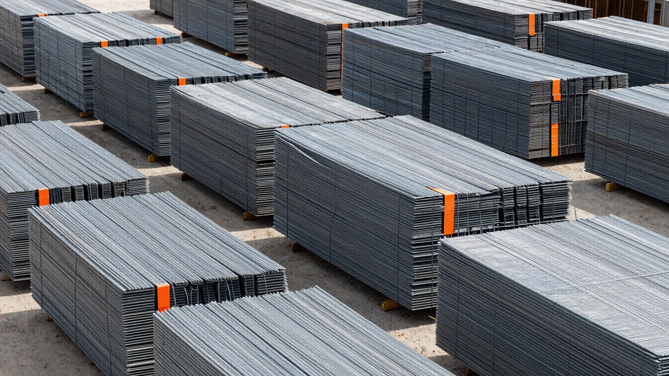 Industrial architectural photography of sorted construction mater